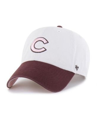  Women's Stone/Burgundy Chicago Cubs Love Letter Clean Up Adjustable Hat