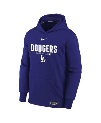 Big Boys and Girls Royal Los Angeles Dodgers Authentic Collection Therma-FIT Hoodie