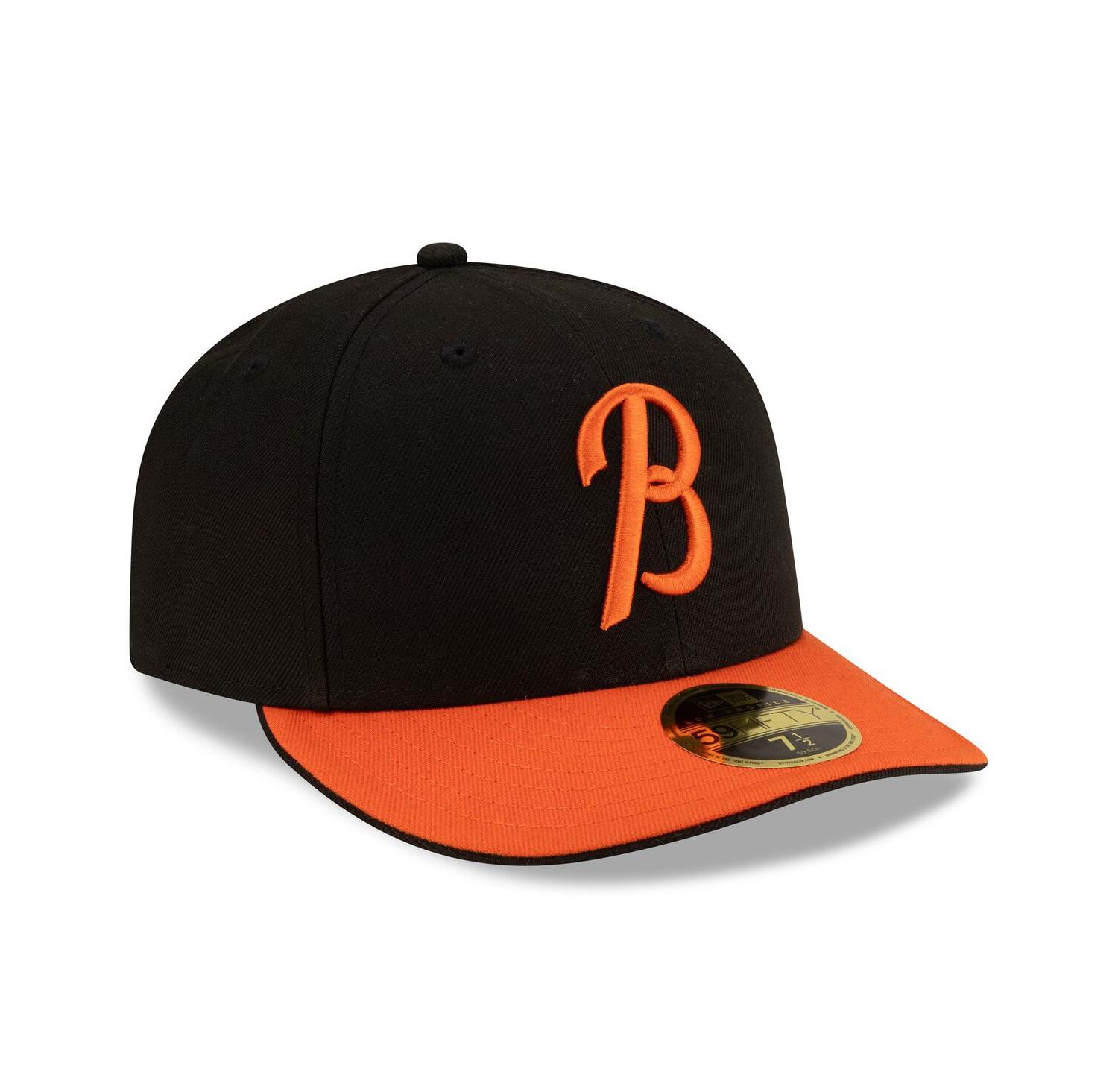 Men's Black/Orange Baltimore Orioles Authentic Collection Low Profile 59FIFTY Fitted Hat