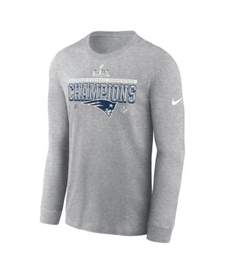Men's Heather Gray New England Patriots 2025 AFC Champions Locker Room Trophy Collection Long Sleeve T-Shirt