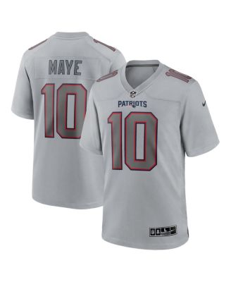 Men's Drake Maye Gray New England Patriots Atmosphere Fashion Game Jersey