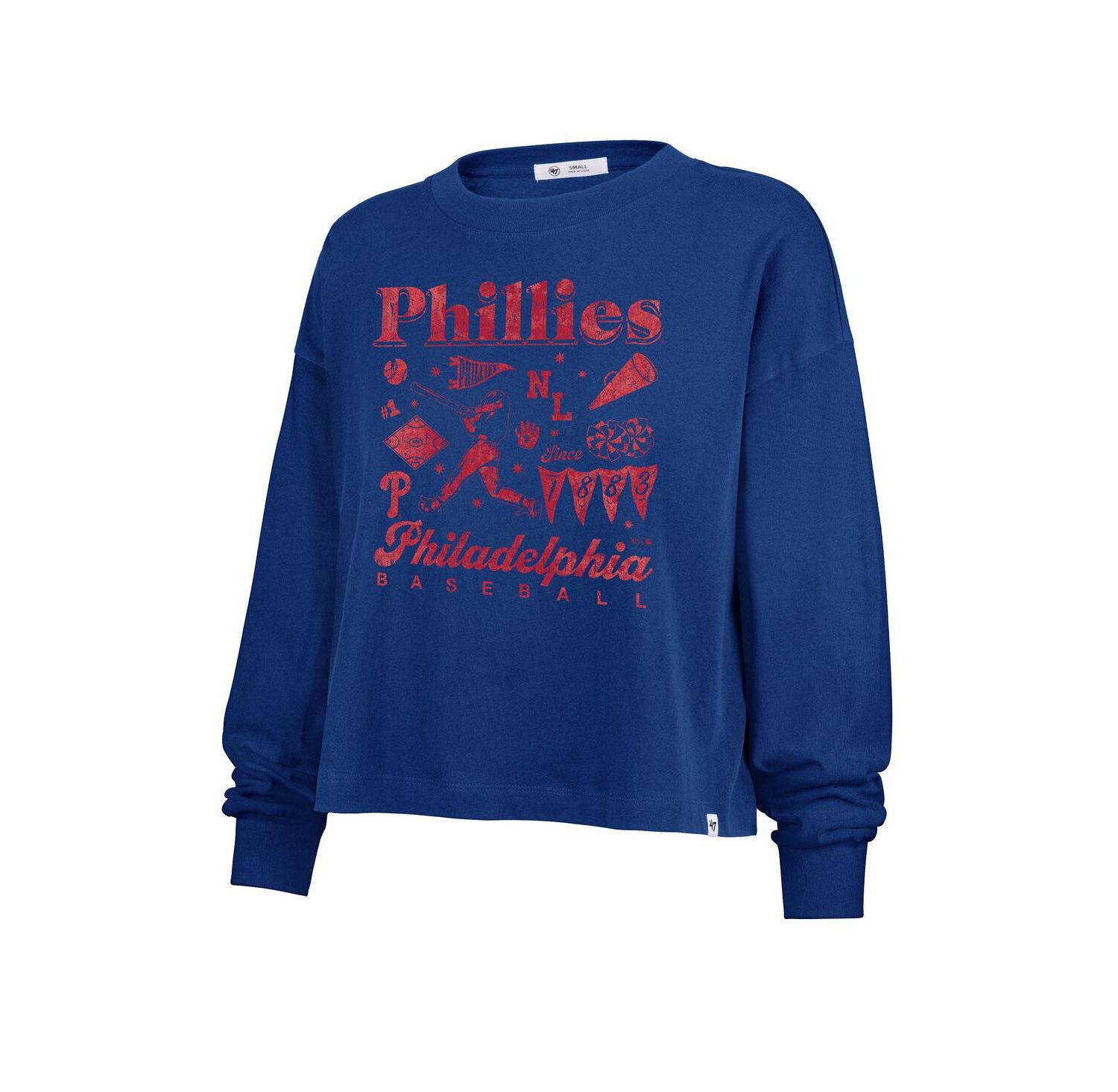 Women's Royal Philadelphia Phillies Team Collage Sydney Long Sleeve T-Shirt