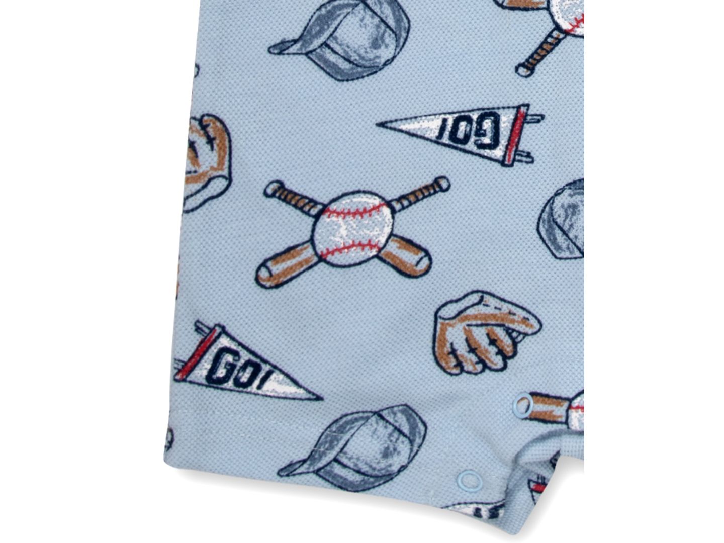 Комбинезон Baby Essentials Baseball Print Pique Short-Sleeve Polo Romper для мальчиков-малышей, цвет: Синий — фото 3