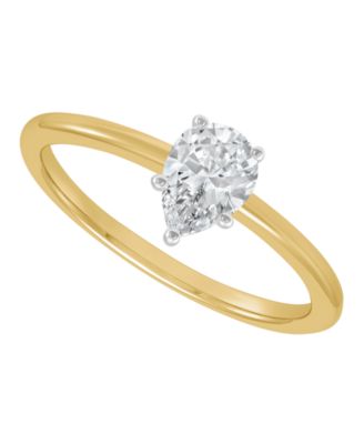 IGI Certified Lab Grown Diamond Solitaire Engagement Ring (1/2 ct. t.w.) in 14k White Gold or 14k Two Tone Gold