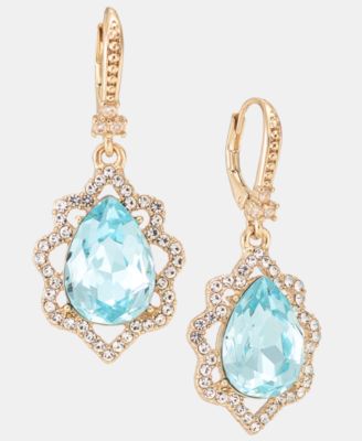 Pav&eacute; & Pear-Shape Crystal Drop Earrings
