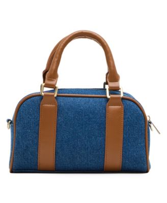 Bryced Denim Small Bowler Satchel Bag