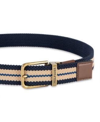 Men's Two-In-One Reversible Striped Stretch Cord Belt