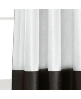 Prima Light Filtering Window Curtain Panels Pair 54"W x 108"L Black & White - Long Curtains for Bedroom - White Living Room Curtains