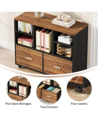 Office Desk with File Cabinet, Computer Executive Desk with Drawer Cabinet Set, L-Shaped