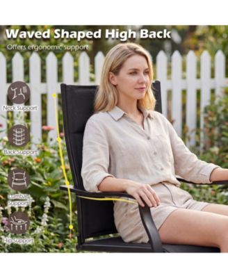 Padded Patio Swivel Chairs Set of 4 Ergonomic Outdoor Dining Chairs