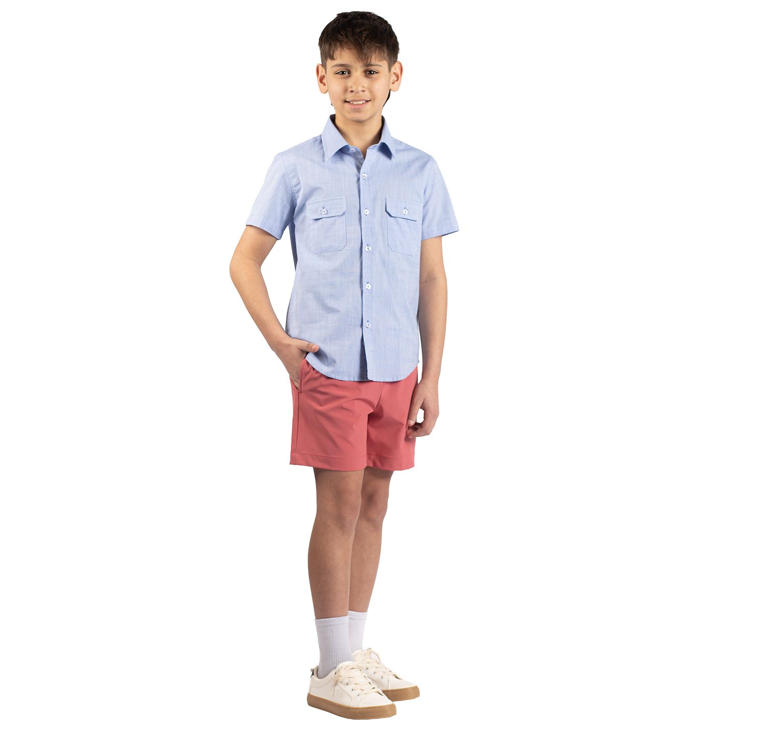 Big Boys Signature Chambray Short Sleeve Shirt