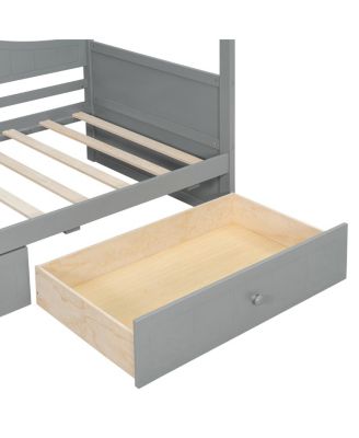 Twin Size Canopy Day Bed with 2 Drawers