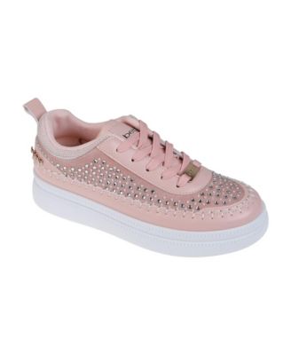 Women's Sneaker with Pearl and Rhinestone Embellished Upper