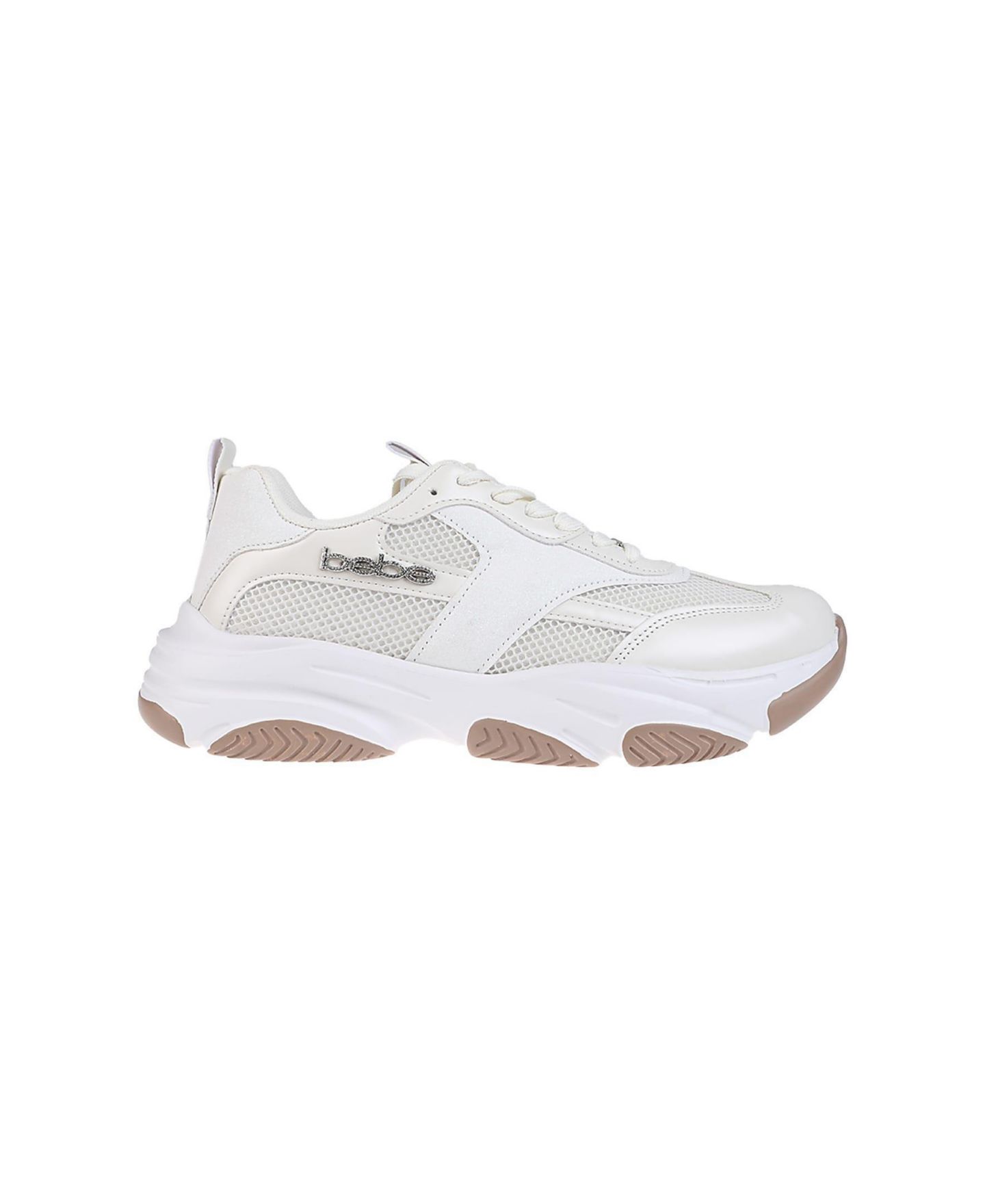 Женские кроссовки Bebe Sneaker with Chunky Outsole and Mixed Material Upper, цвет: Молочно-белый — фото 2
