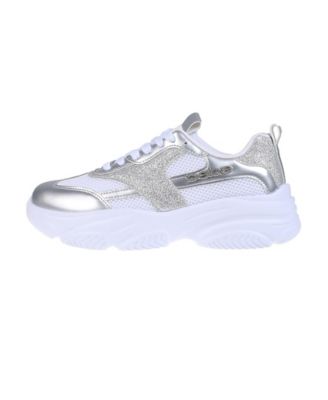 Women's Sneaker with Chunky Outsole and Mixed Material Upper