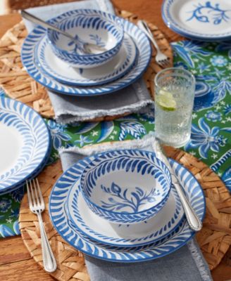 Borderless Blue 12-Piece Dinnerware Set, Service for 4