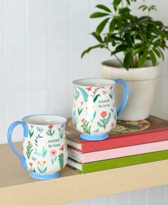 First Blooms Blue Mugs, Set of 2