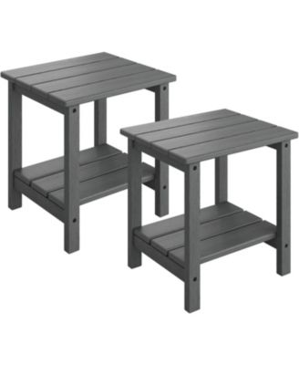 Outdoor Side Table HDPE All Weather Resistant Patio Side Tables for Outside, End Table for Patio Pool Deck Indoor Backyard