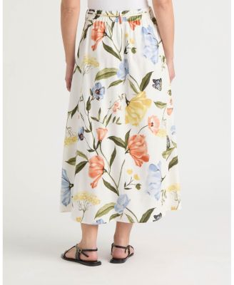 Women's Button Front Flared Skirt