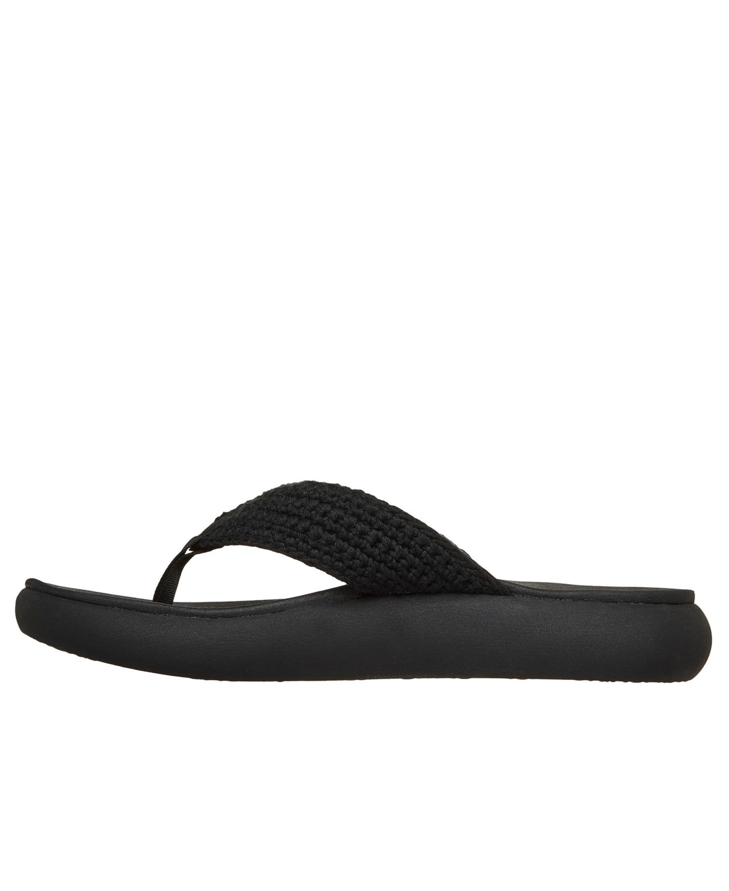 Женские сандалии Skechers Relaxed Fit: Asana Luxe - Valley Chic 2 Flip-Flop Thong, цвет: Чёрный — фото 3