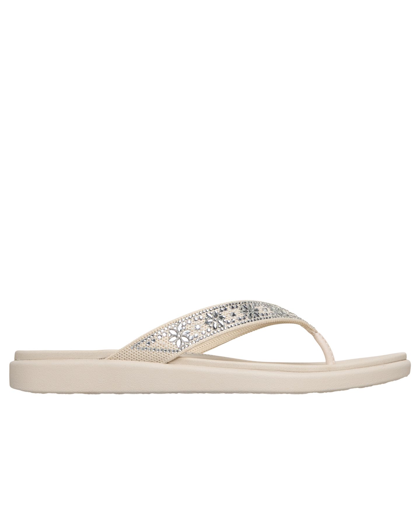 Женские сандалии Skechers Meditation Luxe - Sunny Glow Flip-Flop Thong, цвет: Молочный белый — фото 2