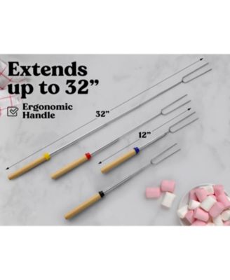 7 Pack Smores Extendable Sticks for Fire Pit - Perfect Smore Skewers & Hot Dog Forks for Campfires, Camping Essentials
