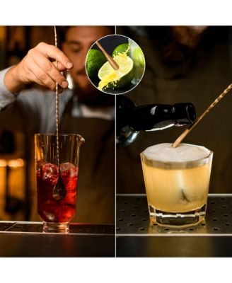 Premium 12 Inch Stainless Steel Cocktail Spoon - Long Attractive Spiral Design for Layering Drinks