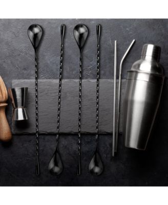 Premium 12 Inch Stainless Steel Cocktail Spoon - Long Attractive Spiral Design for Layering Drinks