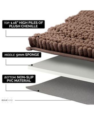 Soft Shaggy Microfiber Ultra Absorbent Bathroom Rug (47"x17")