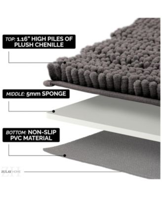 Soft Shaggy Microfiber Ultra Absorbent Bathroom Rug (47"x17")