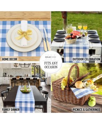 Thick Poly Cotton Buffalo Plaid Table Runners for Decor, Dining Table, Indoor & Outdoor (14"x72")