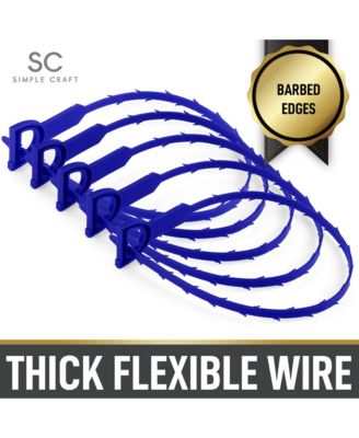 5 Pack 20-Inch Plumbing Snake Drain Clog Remover with Barbed Edges