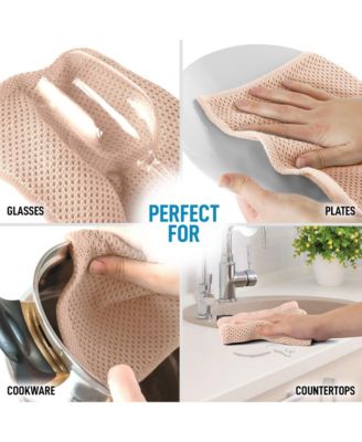 6 Pack 100% Cotton Waffle Weave - 12x12” Super Absorbent Dish Towels for Kitchen