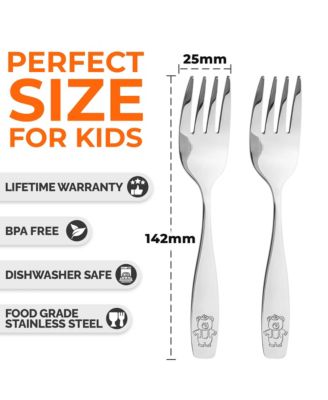 Kids and Toddler Cutlery Set Designed For Self Feeding - 4 Piece Fork
