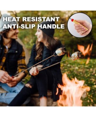 7 Pack Smores Extendable Sticks for Fire Pit - Perfect Smore Skewers & Hot Dog Forks for Campfires, Camping Essentials