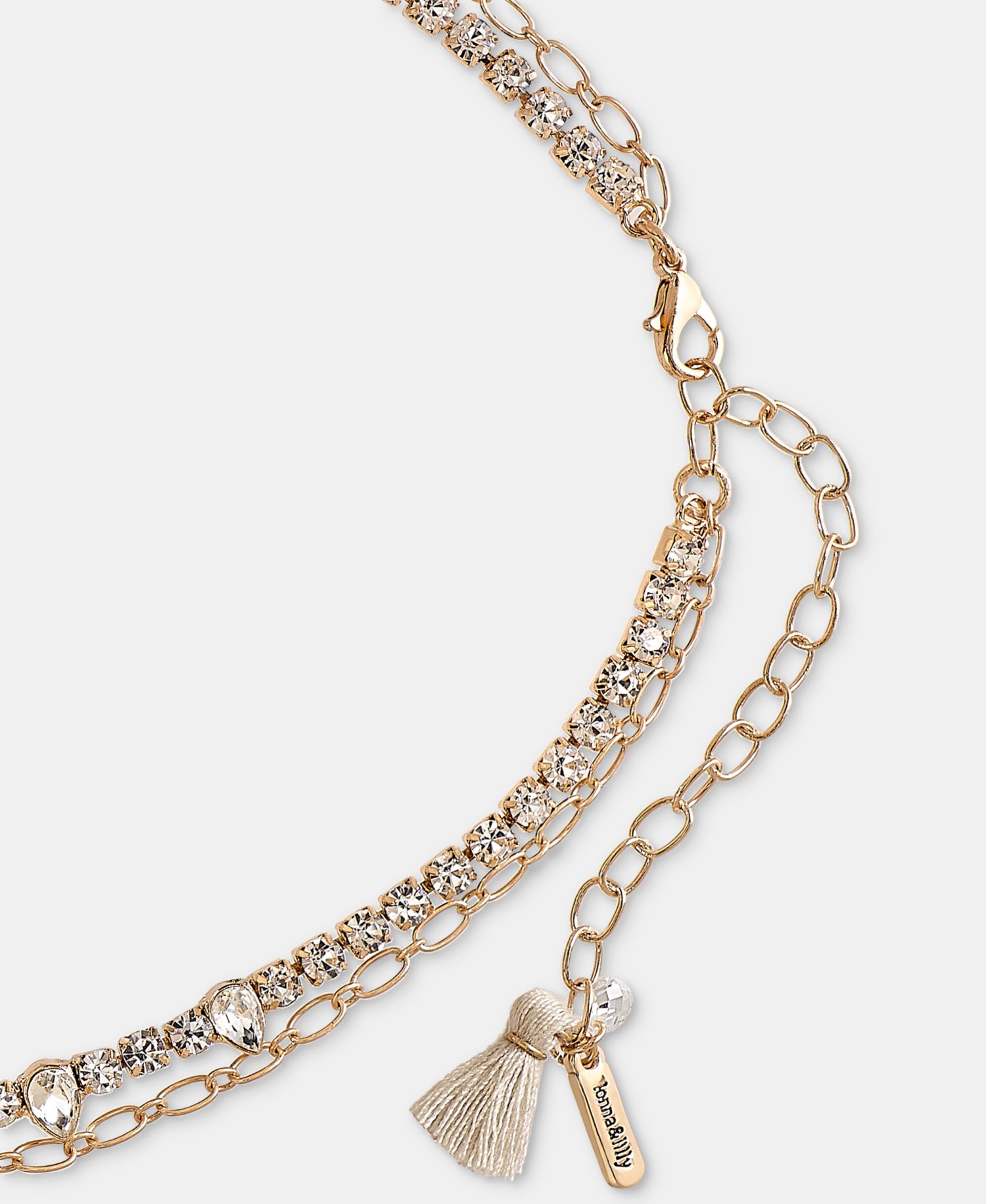 Mixed Stone Layered Pendant Necklace, 16" + 3" extender