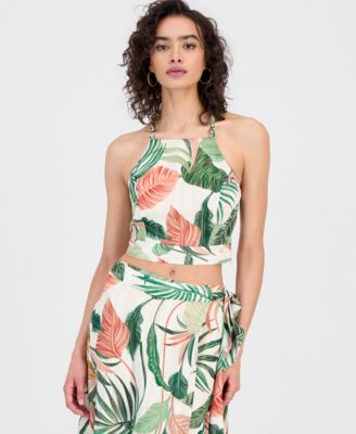 Women's Gaelle Printed Sleeveless Crop Top