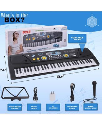 Portable Piano Keyboard & Microphone