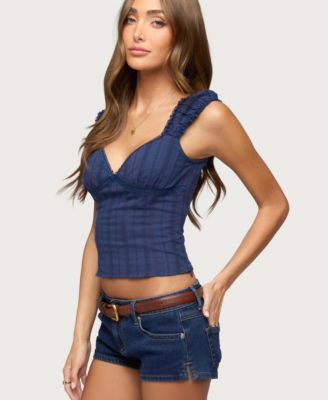 Women's Katerine Embroidered Stripey Cotton Top