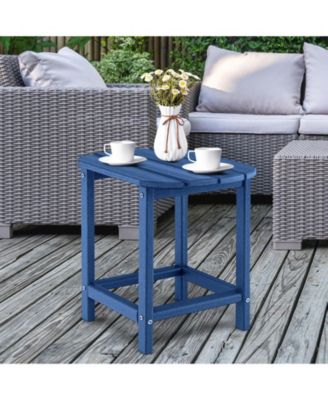 2 PCS 18'' Patio Adirondack Side Table Weather Resistant HDPE Garden