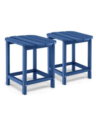 2 PCS 18'' Patio Adirondack Side Table Weather Resistant HDPE Garden