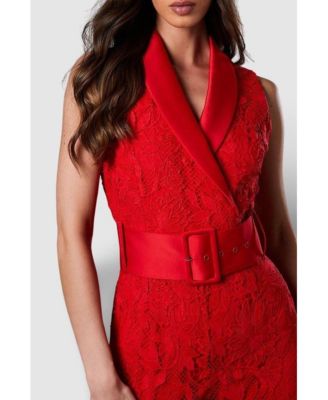 Women's Lisa Lace Belted Jumpsuit
