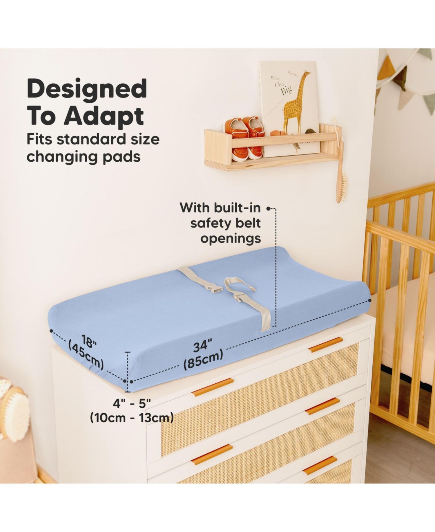 2pk Isla Changing Pad Covers for Girl, Boy, Soft Contoured Diaper Changing Table Pad Cover Sheets Neutral