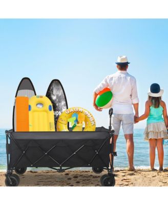 Heavy-Duty Collapsible Wagon - All-Terrain Utility Car, Ultra-Stable Frame, 1:6 Fold Ratio, 480lbs Capacity for Outdoor Activities, Shopping