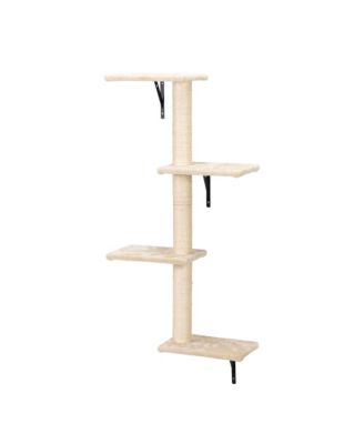 5-Piece Wall Mounted Cat Climber Set with Shelves, Perches & Scratching Posts - Modern Cat Furniture