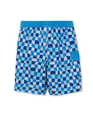 Boys Chlorine Resistant Stretch Printed Hydroliner Board Swim Trunks