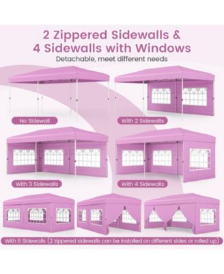 Pop-Up Canopy Tent with 6 Sidewalls, Instant Setup