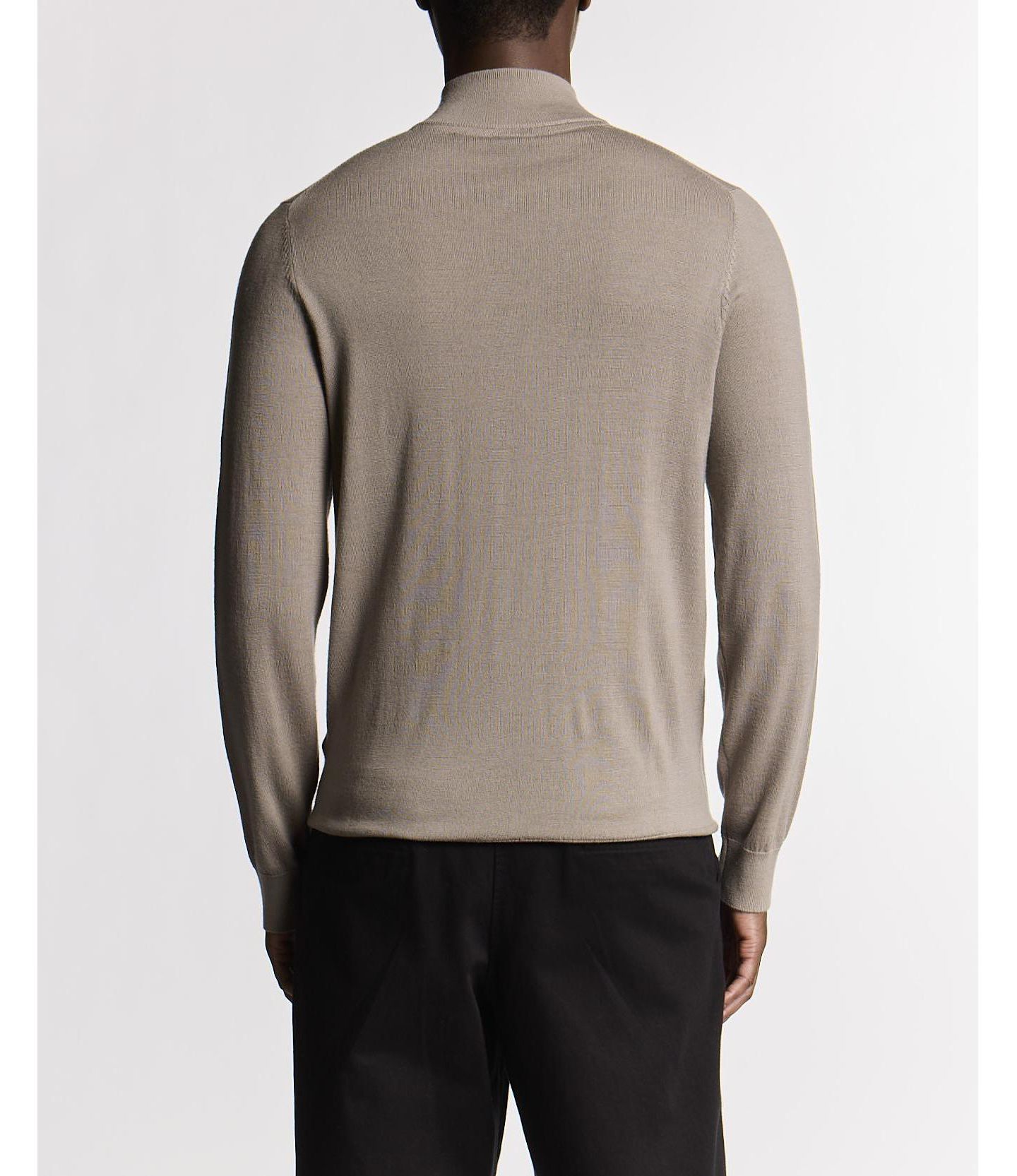 Мужской свитер Lyle & Scott Eagle Merino Quarter Zip, цвет: Cinder — фото 8