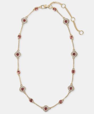 Crystal Station Collar Necklace, 16" + 3" extender