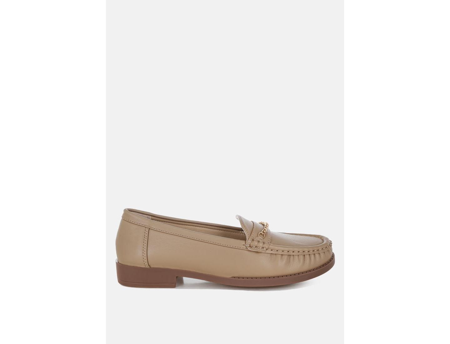Женские туфли London Rag Nemunk Metallic Chain Detail, цвет: Телесная искусственная кожа — фото 3